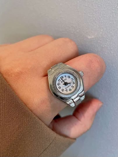 Women Finger Watch Casual Finger Watch Lady Quartz Finger Ring
