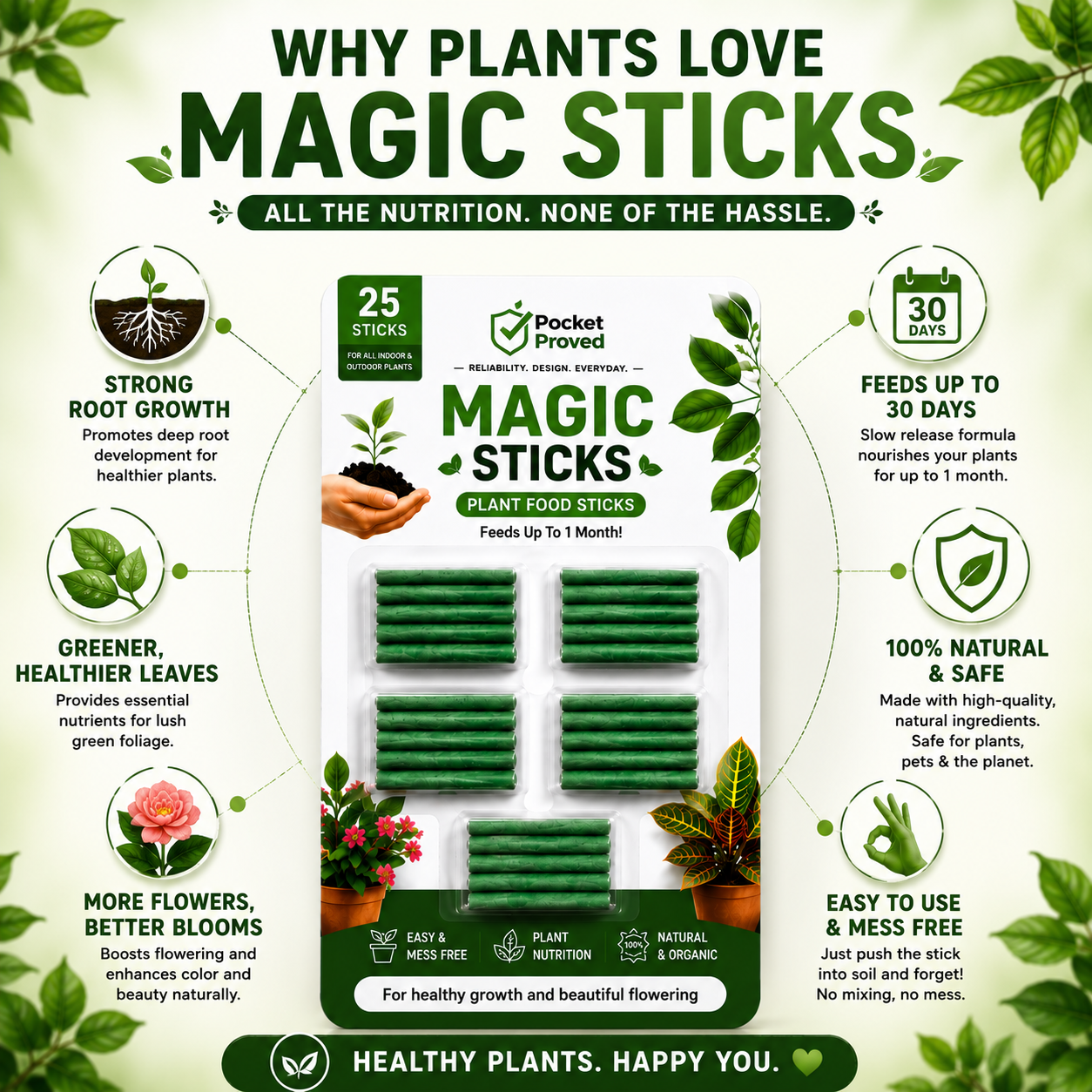 Magic Green Plant Sticks