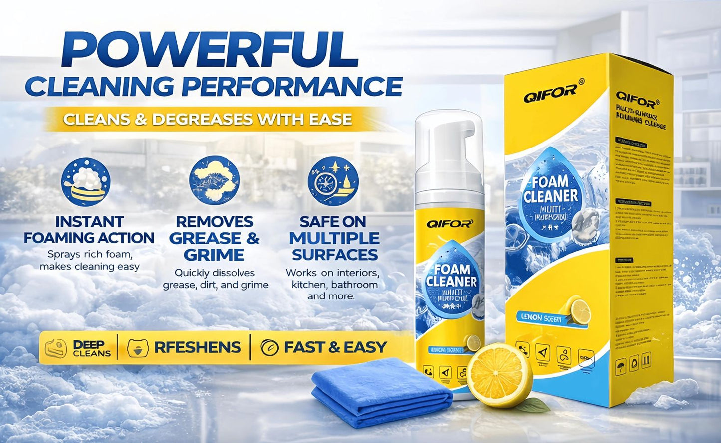 QIFOR Automotive interior foam cleaner multi purpose cleaner