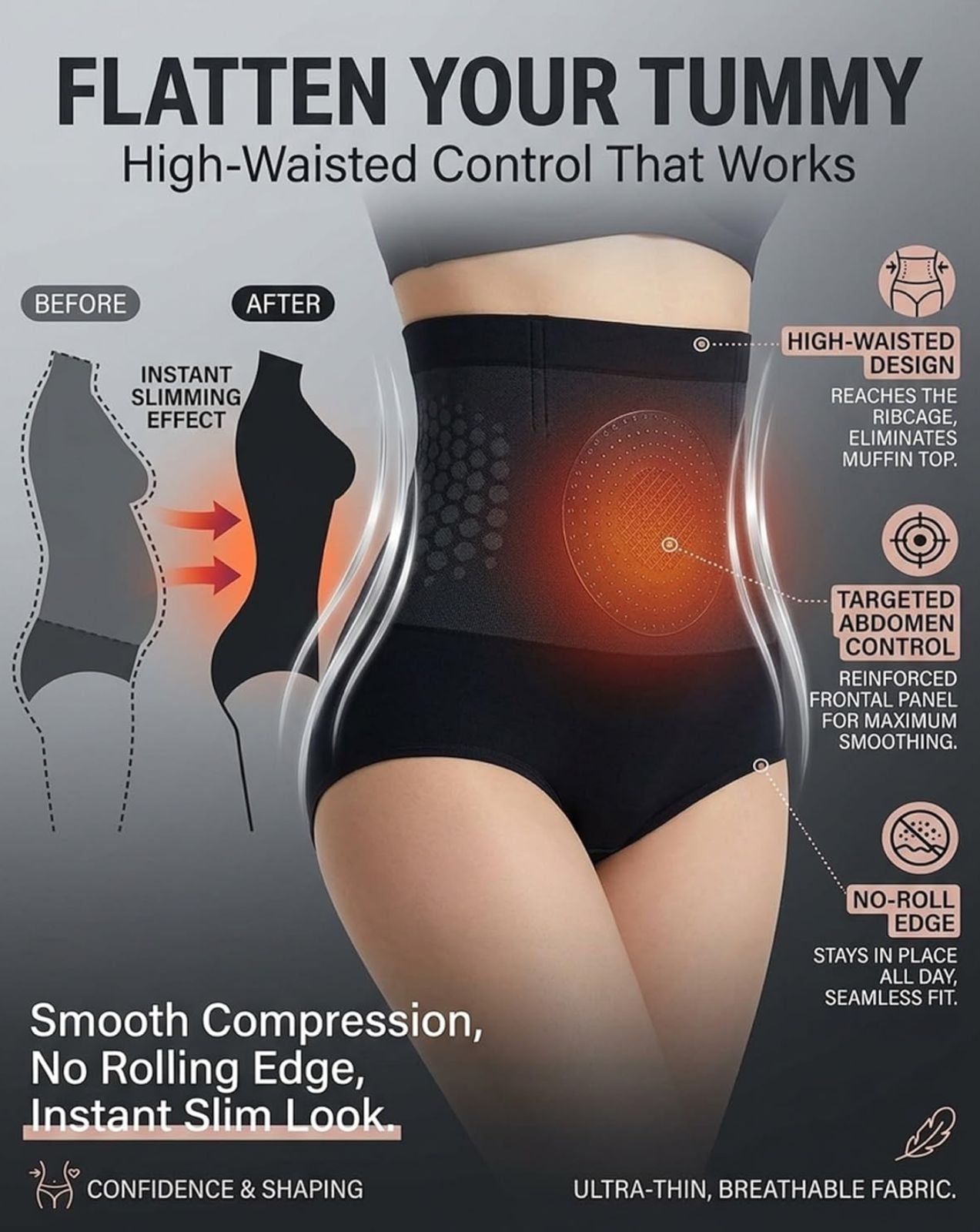 Womens Winter Thermal High Waist Tummy