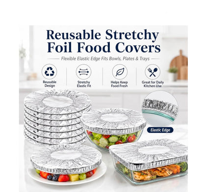 Reusable Aluminum Foil Food Covers 50 Pack