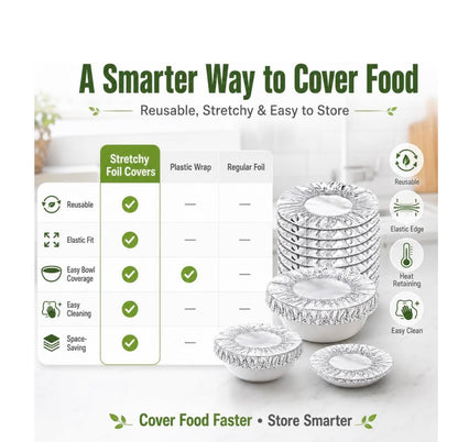 Reusable Aluminum Foil Food Covers 50 Pack