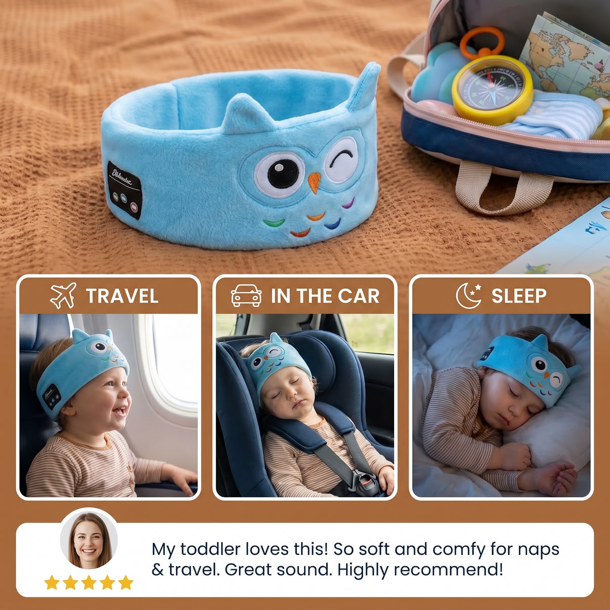 Sleep Headband with Bluetooth Speakers – Soft Wireless Headband for Travel & Sleep