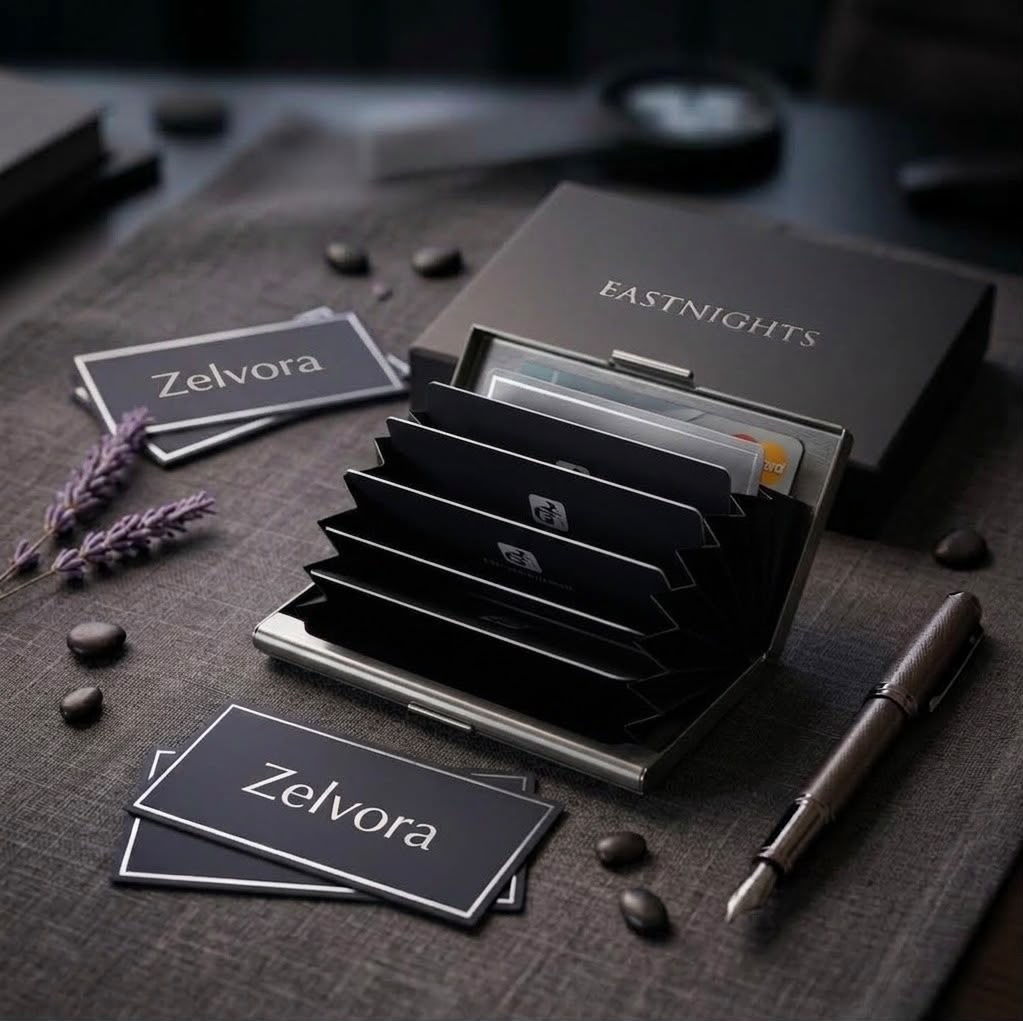 EASTNIGHTS RFID Credit Card Holder Protector Metal Credit Card Wallet Business Card Holder for Men Women