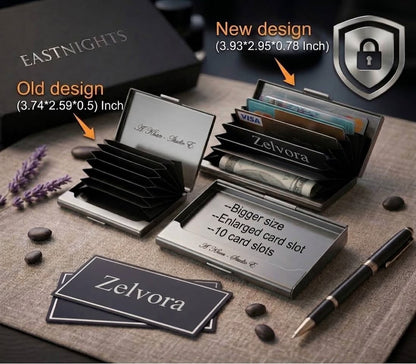 EASTNIGHTS RFID Credit Card Holder Protector Metal Credit Card Wallet Business Card Holder for Men Women