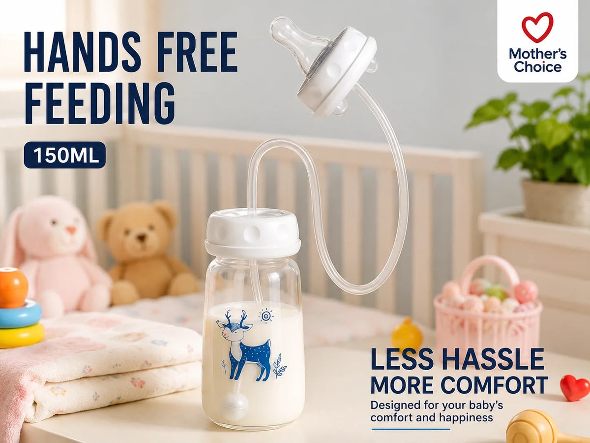 Hands-free baby feeding bottle