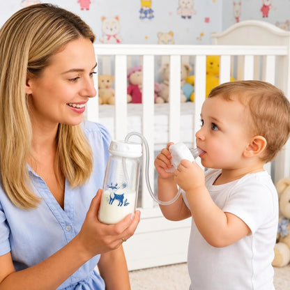 Hands-free baby feeding bottle