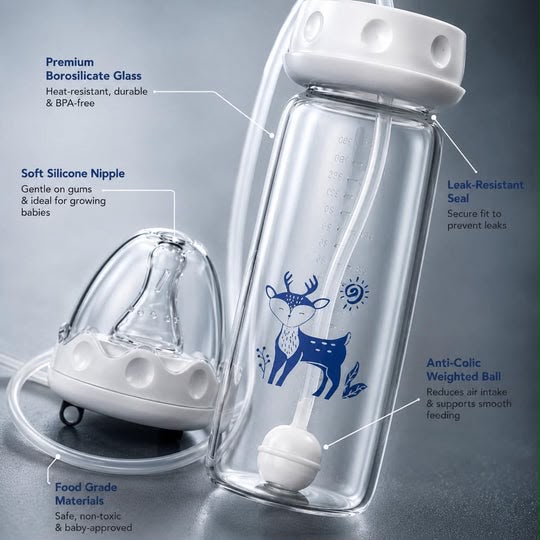 Hands-free baby feeding bottle