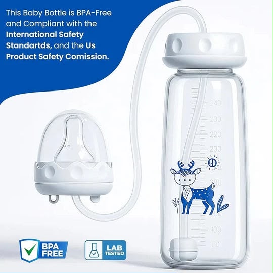 Hands-free baby feeding bottle
