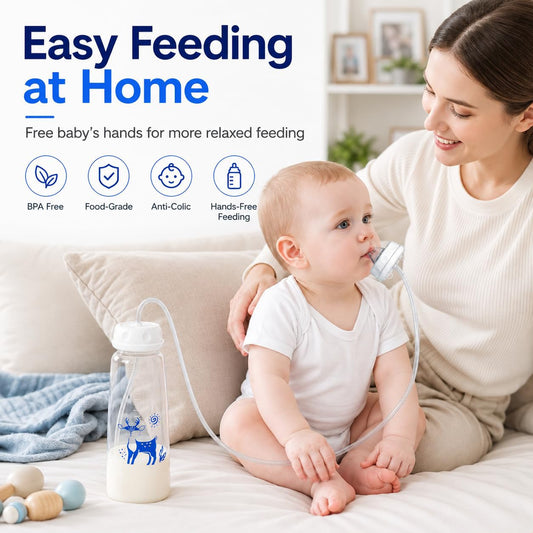 Hands-free baby feeding bottle
