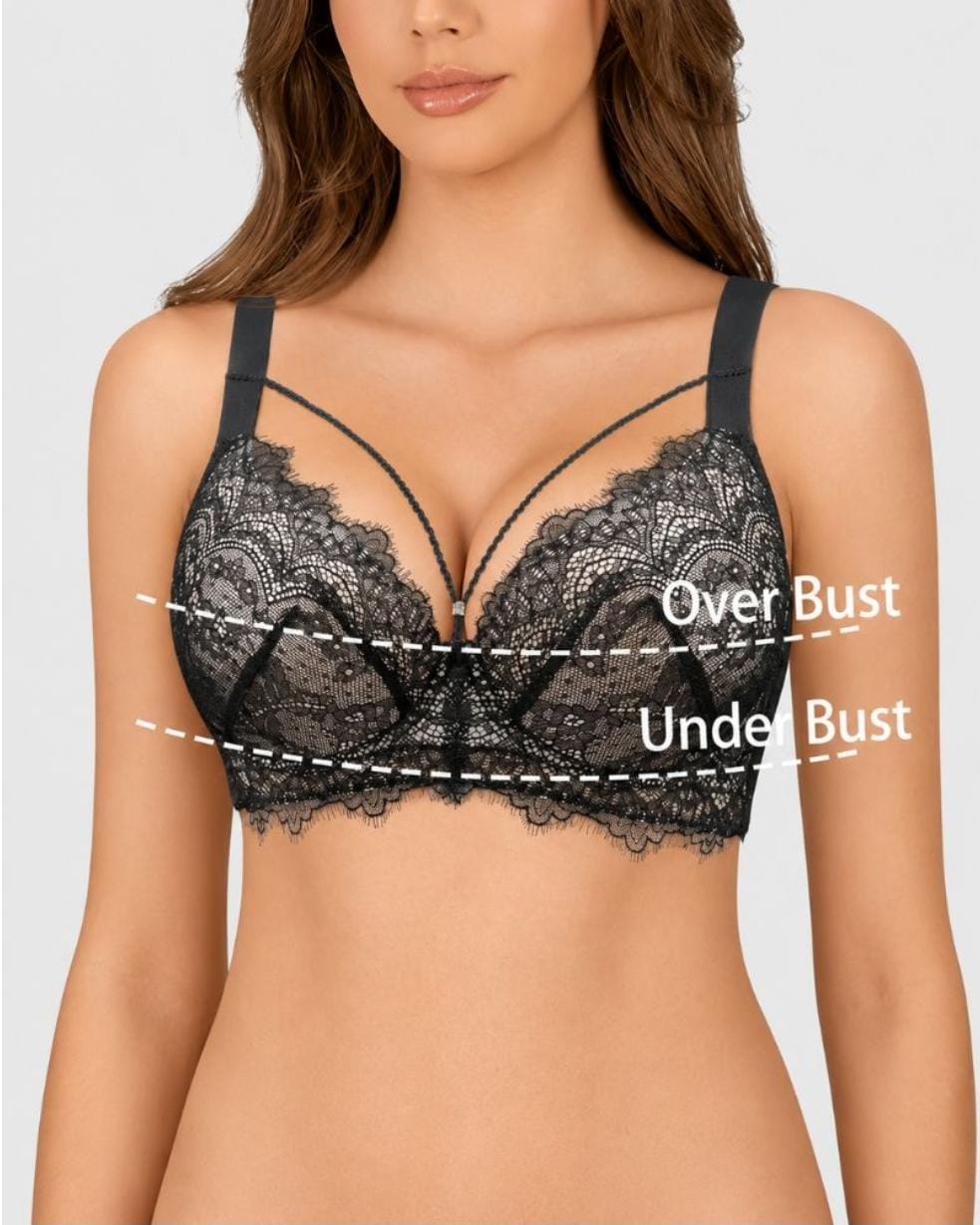 DEEP-V LACE FULL -CUP PUSH -UP BRA