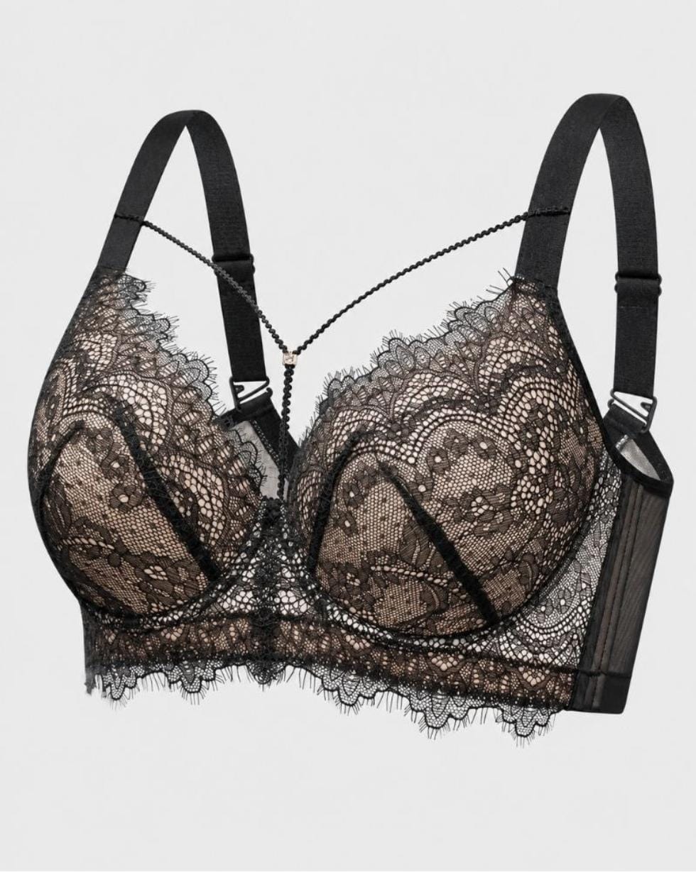 DEEP-V LACE FULL -CUP PUSH -UP BRA