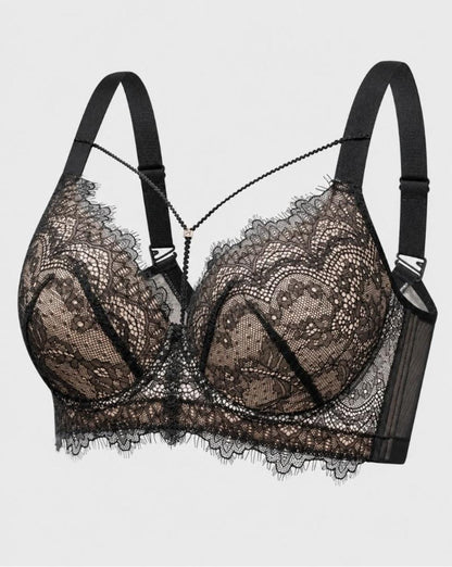 DEEP-V LACE FULL -CUP PUSH -UP BRA