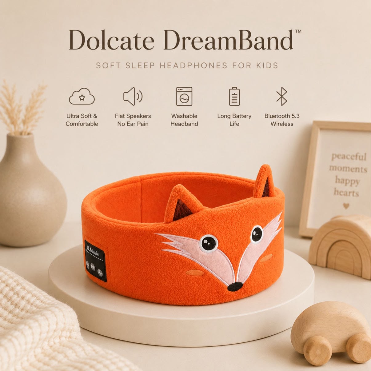 Sleep Headband with Bluetooth Speakers – Soft Wireless Headband for Travel & Sleep