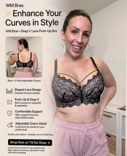 DEEP-V LACE FULL -CUP PUSH -UP BRA