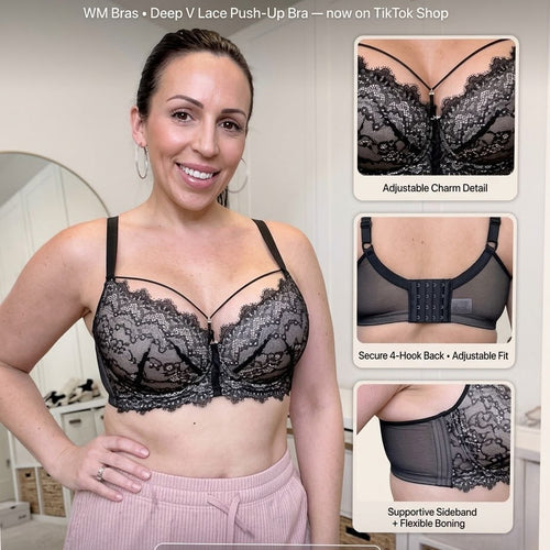 DEEP-V LACE FULL -CUP PUSH -UP BRA