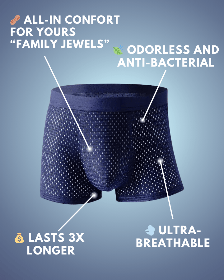 Mens No Smell & Anti Bacterial Mesh Underwear